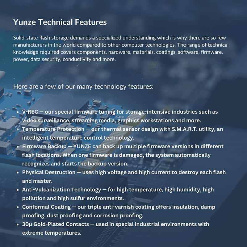 YUNZE Technical Features (1)