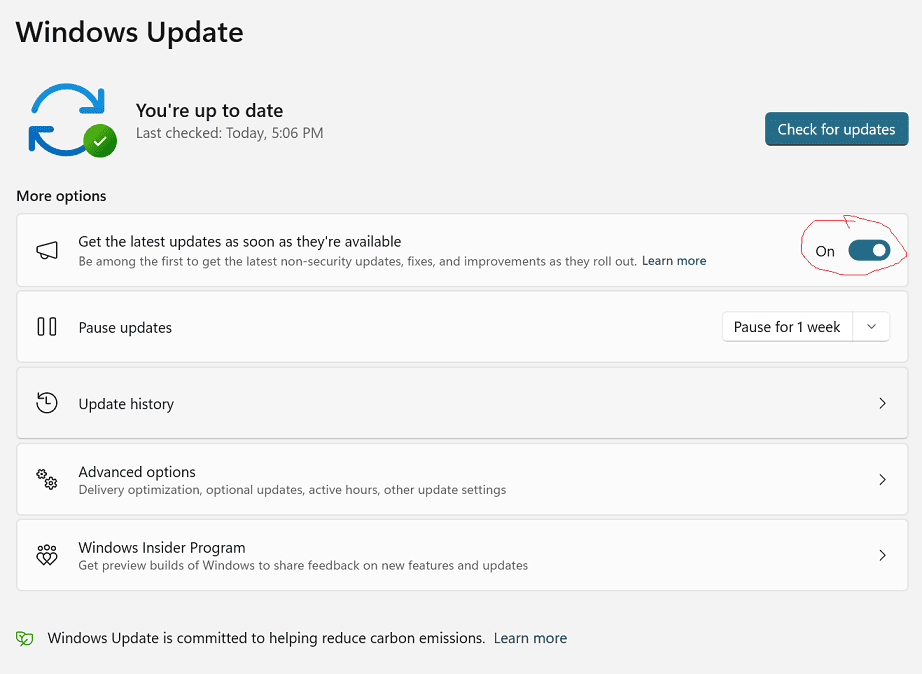 Diable the update