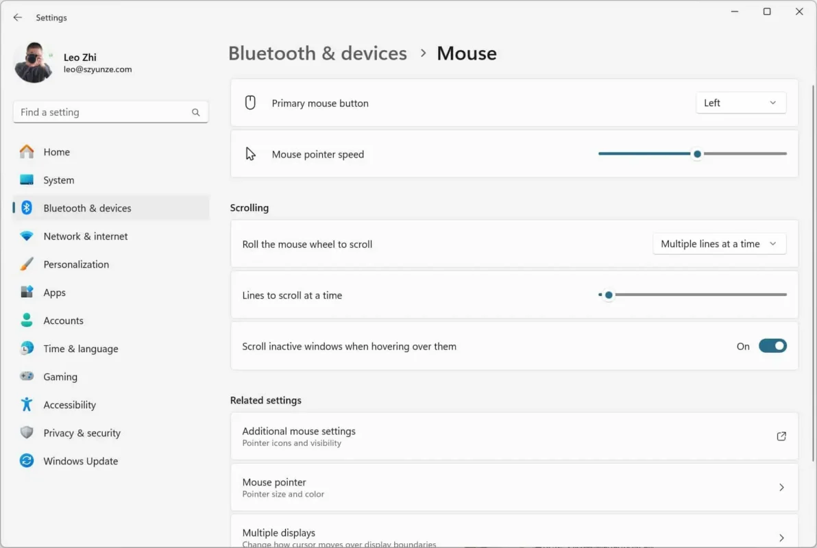 Computer Mouse DPI settings