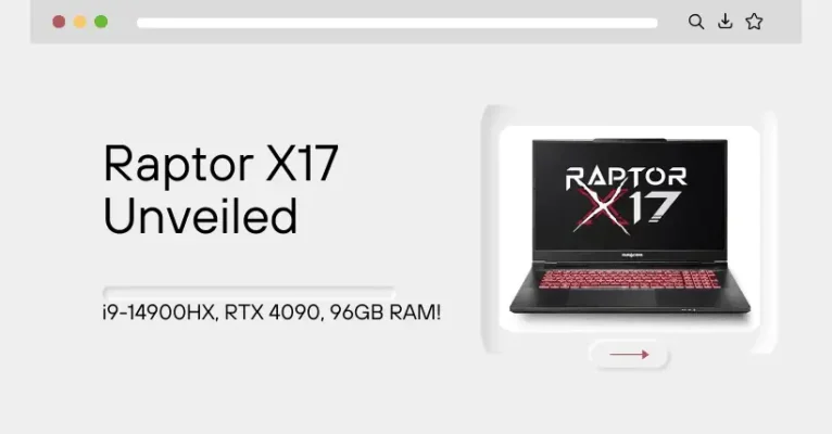 Raptor X17 Unveiled i9-14900HX, RTX 4090, 96GB RAM!
