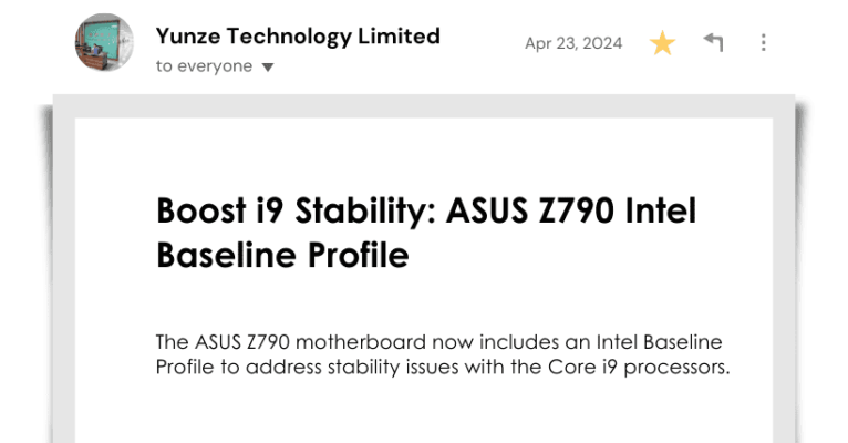 Boost i9 Stability: ASUS Z790 Intel Baseline Profile