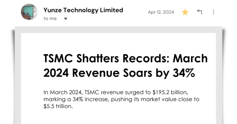 TSMC Shatters Records March 2024 Revenue Soars by 34%