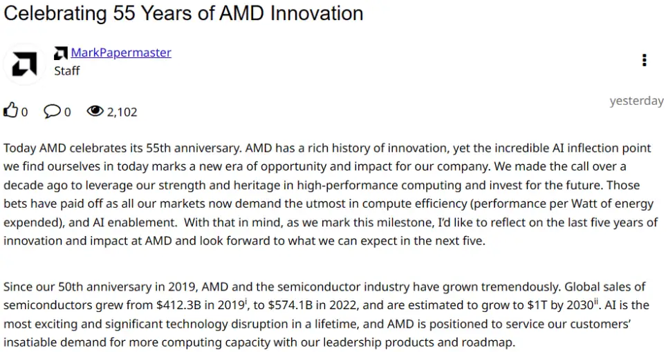 Celebrating 55 Years of AMD Innovation