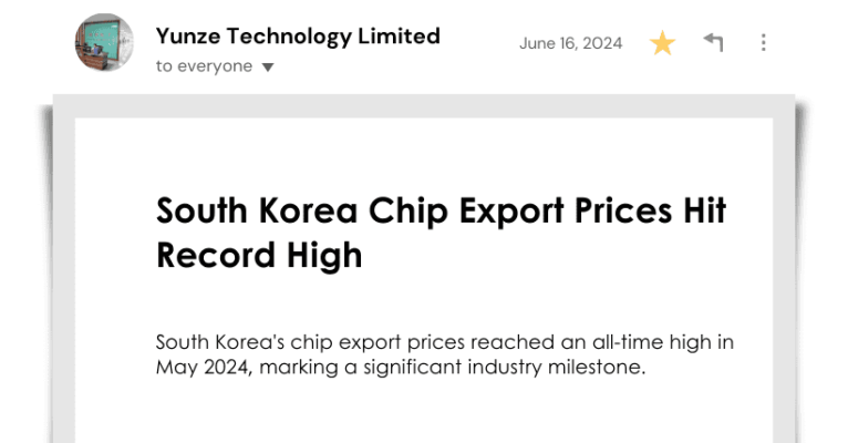 South Korea Chip Export Prices Hit Record High