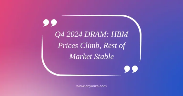 Q4 2024 DRAM: HBM Prices Climb, Rest of Market Stable