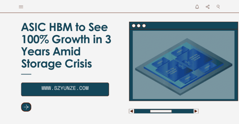 ASIC HBM to See 100% Growth in 3 Years Amid Storage Crisis