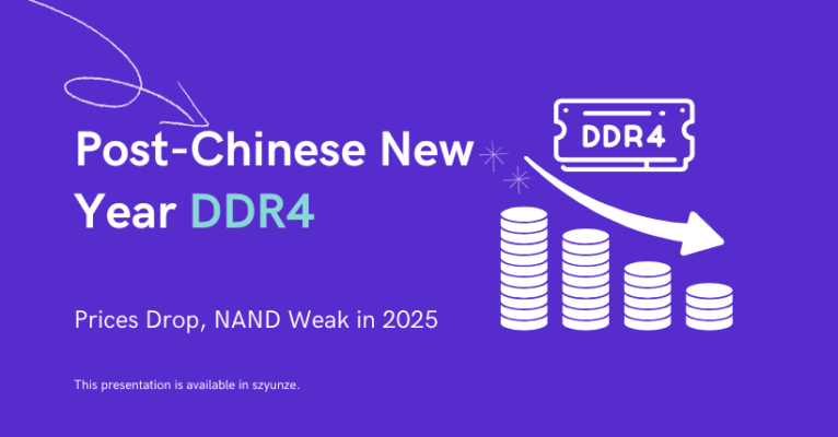 Post-Chinese New Year DDR4 Prices Drop, NAND Weak